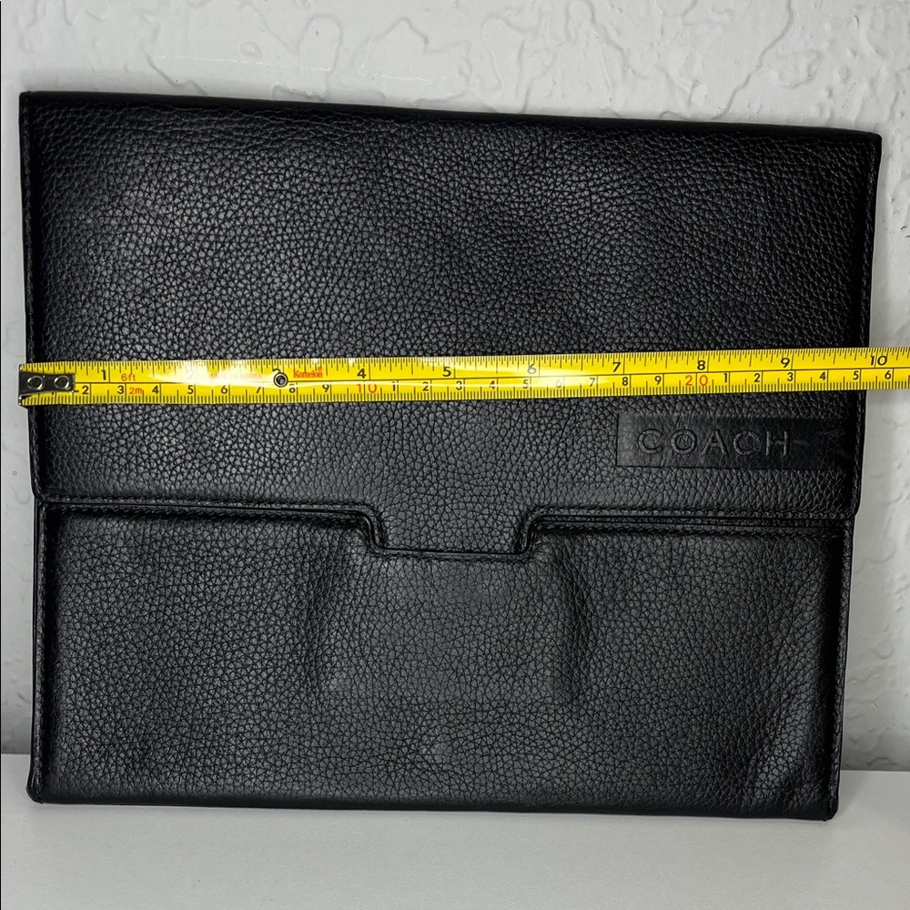 Coach Pebbled Black Leather tablet Bag